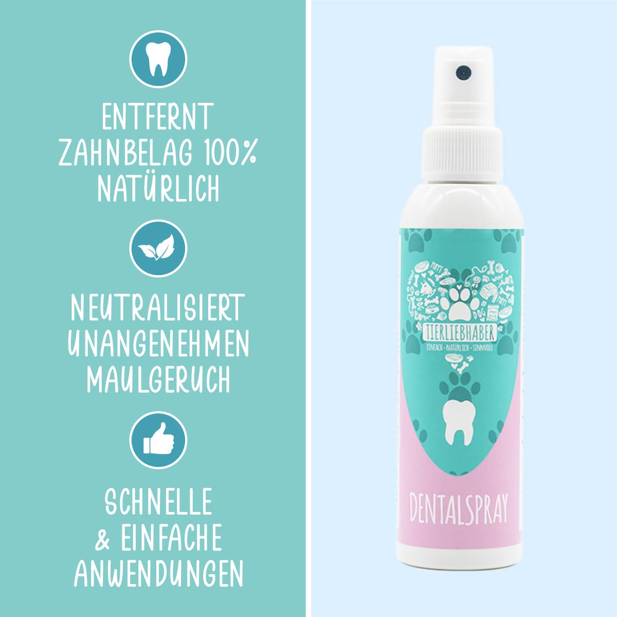 Tierliebhaber - Dentalspray Zahnpflege für Hunde und Katzen