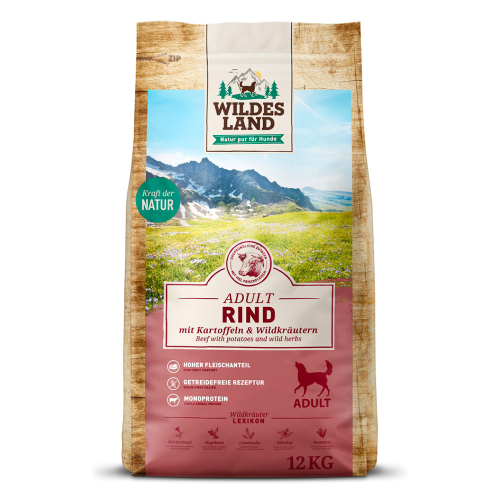 Rind mit Kartoffeln & Wildkräutern Trockenfutter für Hunde