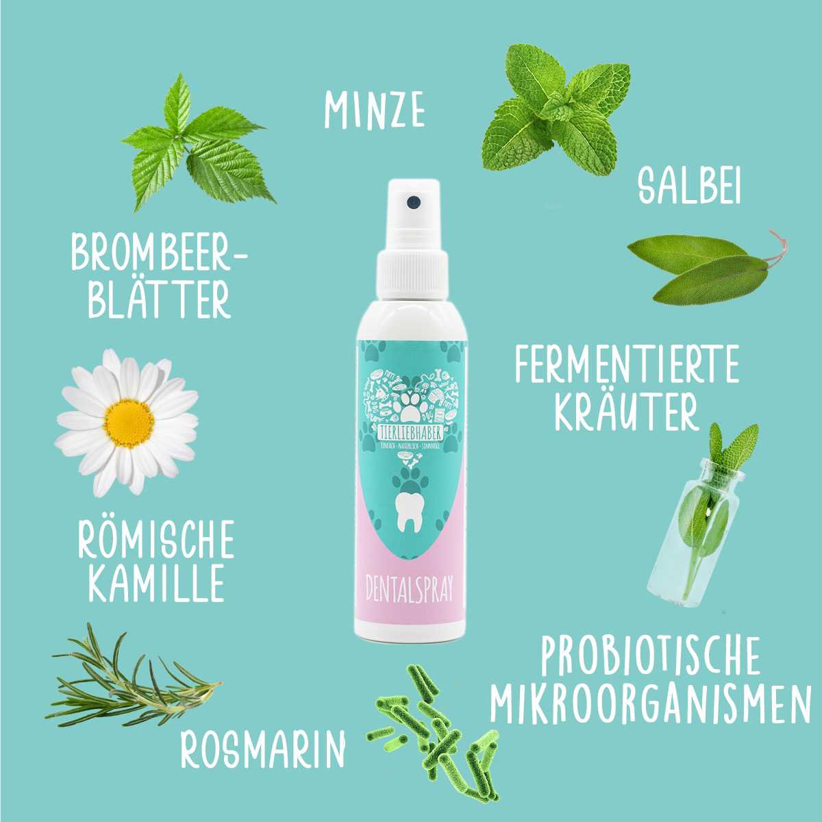 Tierliebhaber - Dentalspray Zahnpflege für Hunde und Katzen