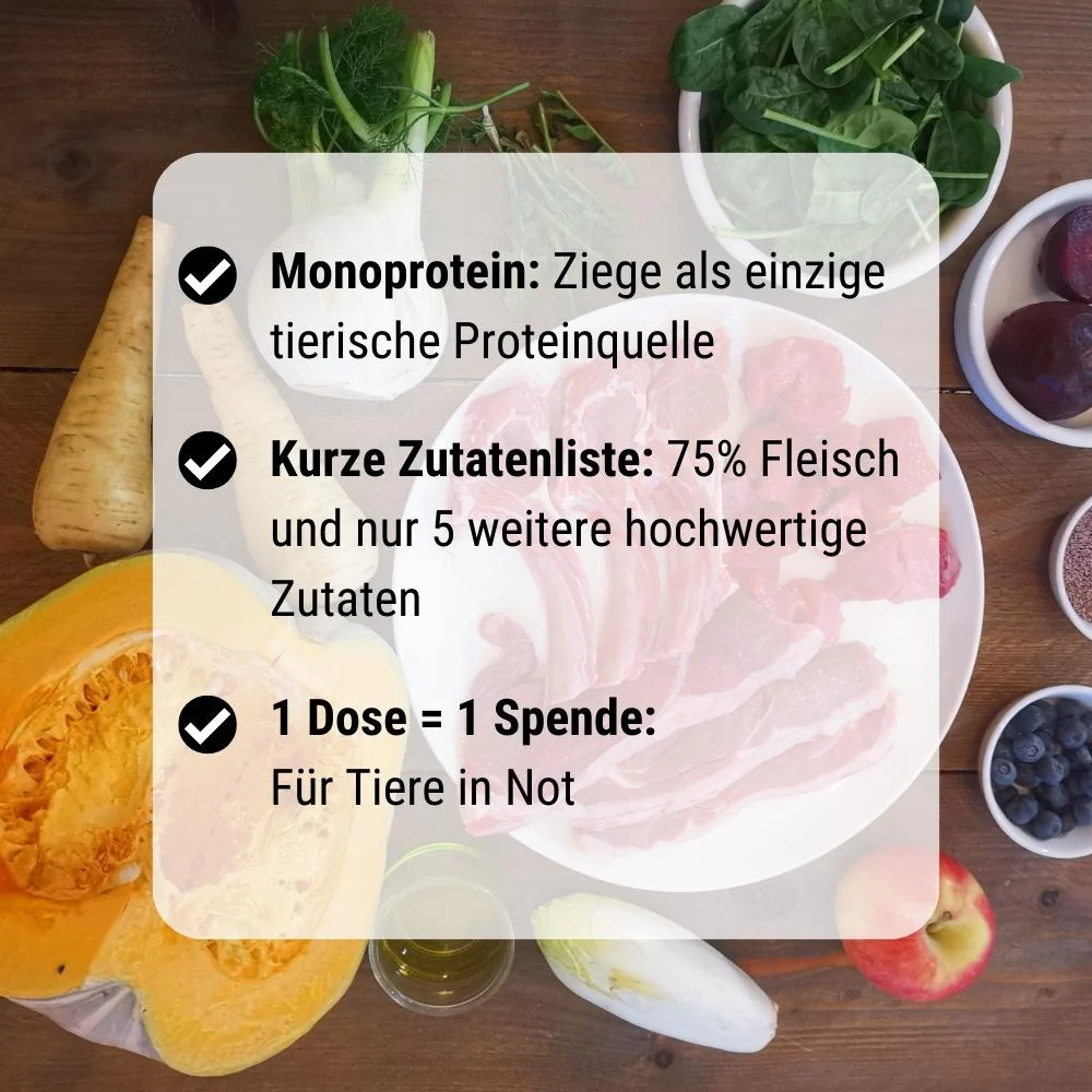 Tales&Tails So sehen Zieger aus - Nassfutter für Hunde Ziegenfleisch 400g