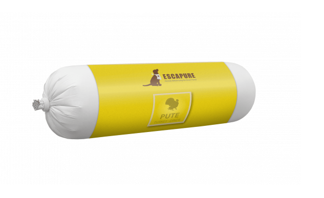 ESCAPURE Hundewurst Pute - Monoprotein-Nassfutter für Hunde - 90% frische Pute