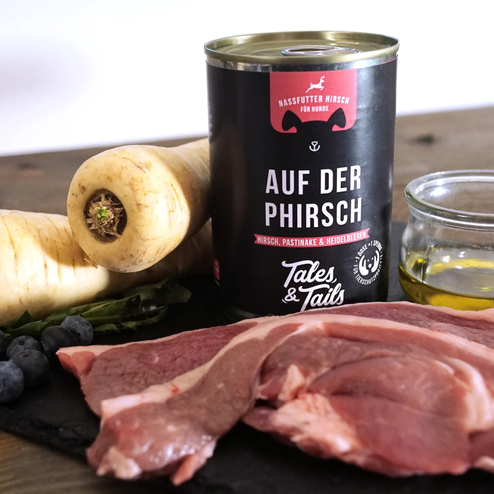 Tales&Tails Auf der PHirsch - Nassfutter für Hunde Hirsch 400g