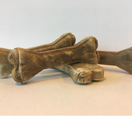 Kauknochen für Hunde ca. 12 cm, 100% Hirschhaut, 2 Stück