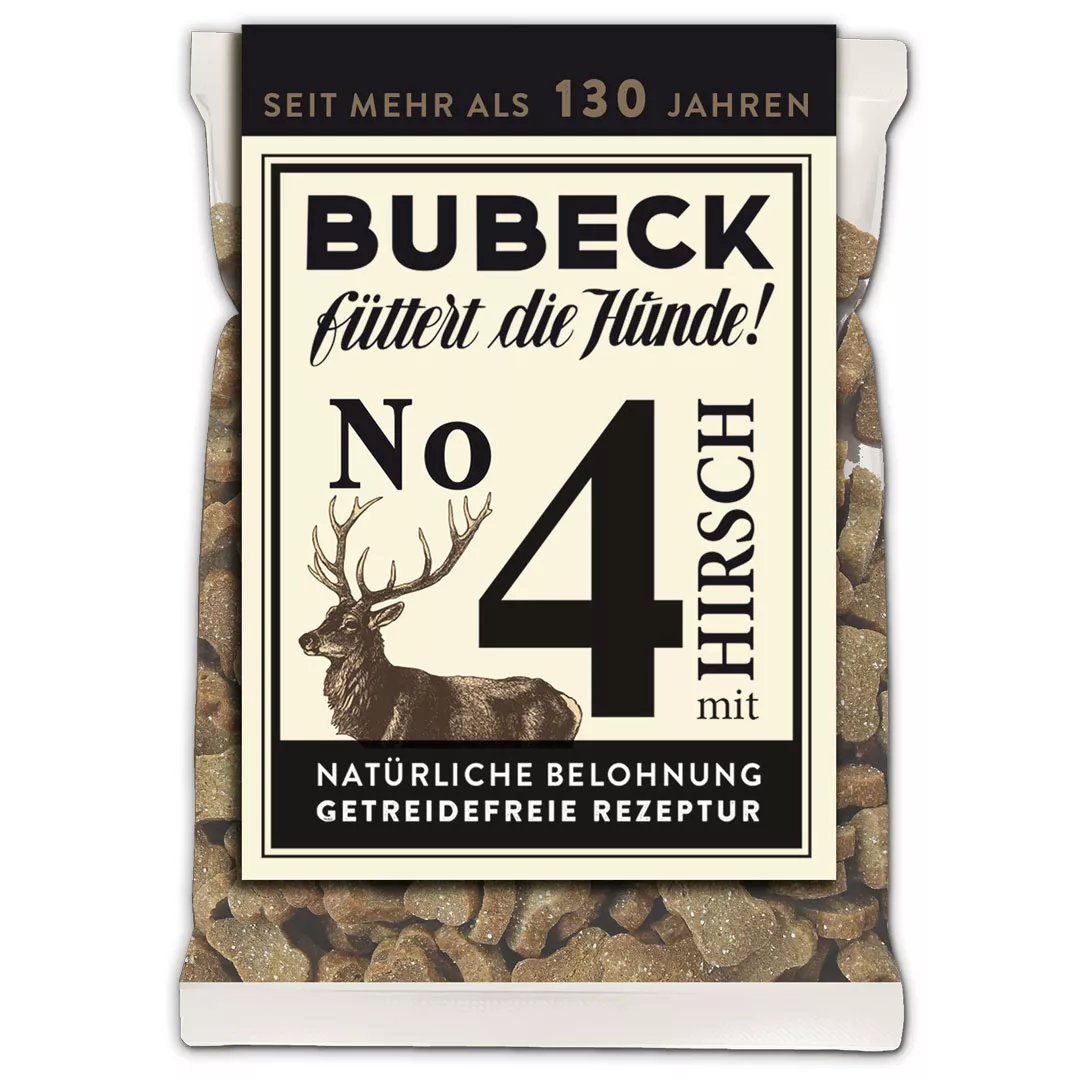 Bubeck No.4 mit Hirsch, getreidefreie Hundebonbons 210g