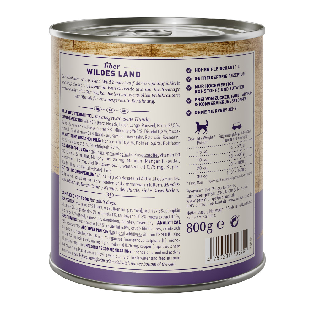 Wildes Land Classic Adult - Wild Nassfutter für Hunde