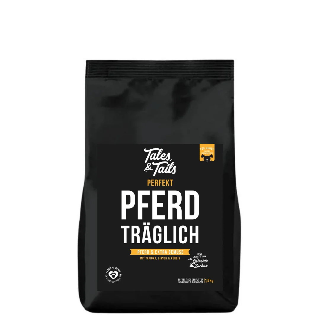 Perfekt PferdTräglich Softes Trockenfutter für Hunde aus Pferdefleisch