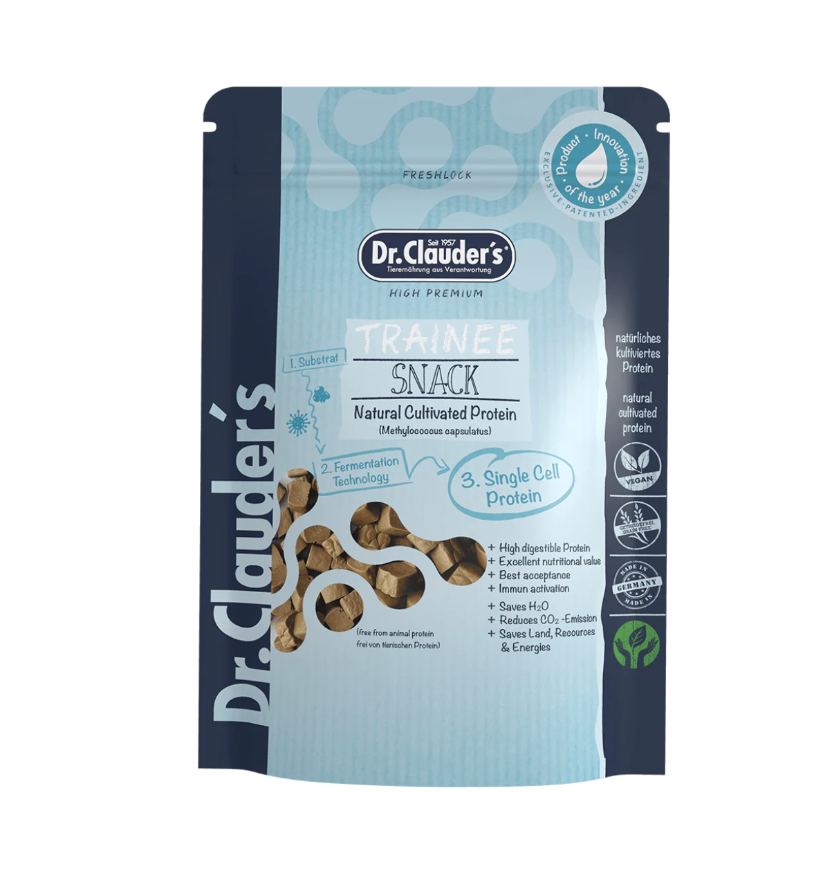 Dr.Clauder`s Trainee Snack Cultivated Protein für Hunde und Katzen
