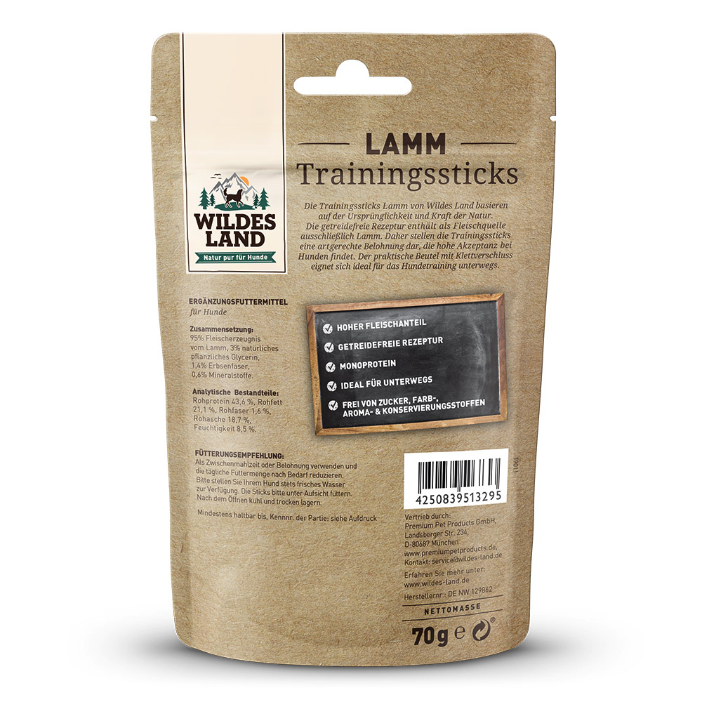 Wildes Land - Trainingssticks Lamm Leckerli