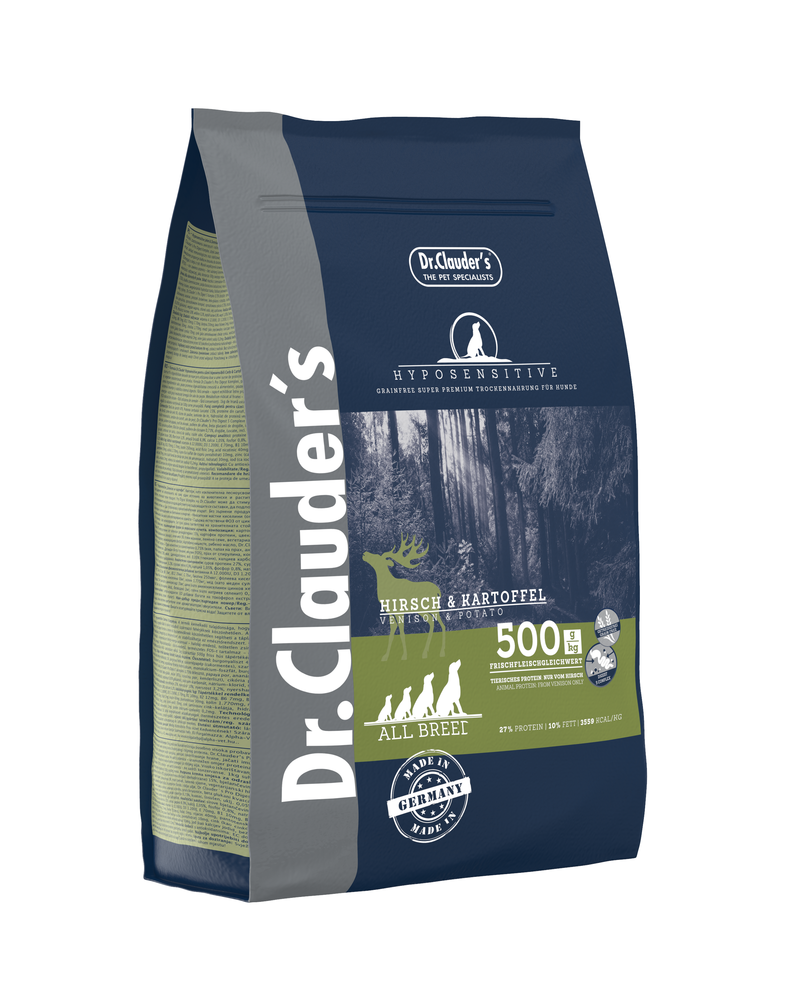 Dr.Clauder`s  Hyposensitive Trockenfutter für Hunde Hirsch & Kartoffel