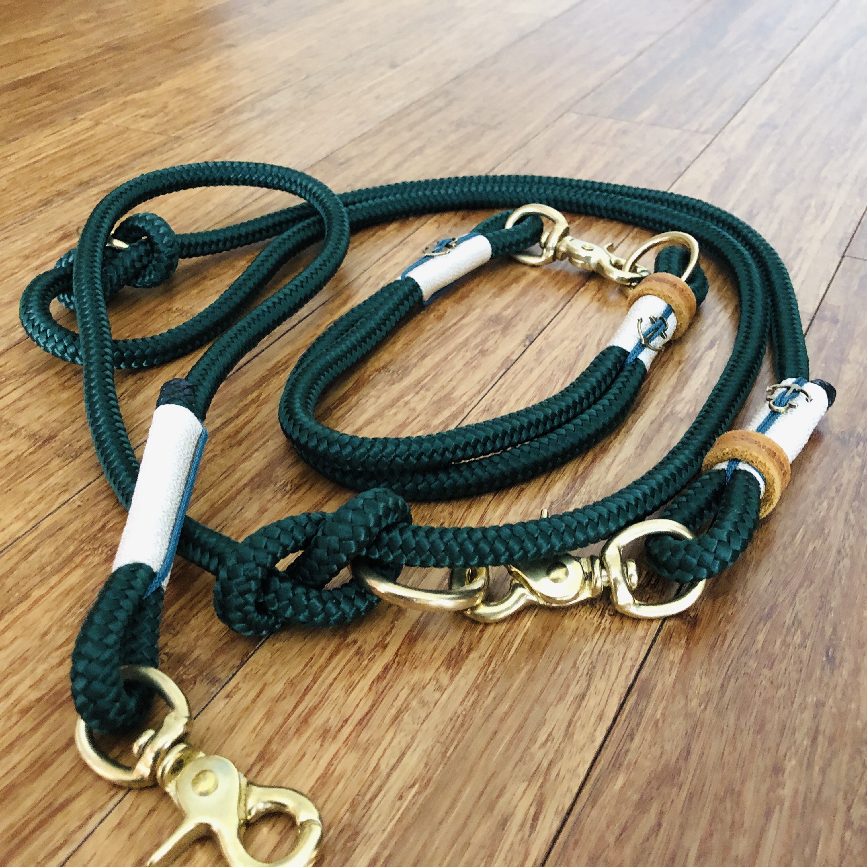 Mediterranes Tau-Leinenset  "ANKER" für Hunde mit passendem Halsband