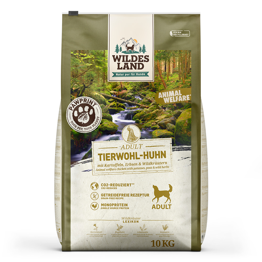 Wildes Land PawPrint  Adult Tierwohl-Huhn mit Kartoffeln Trockenfutter für Hunde