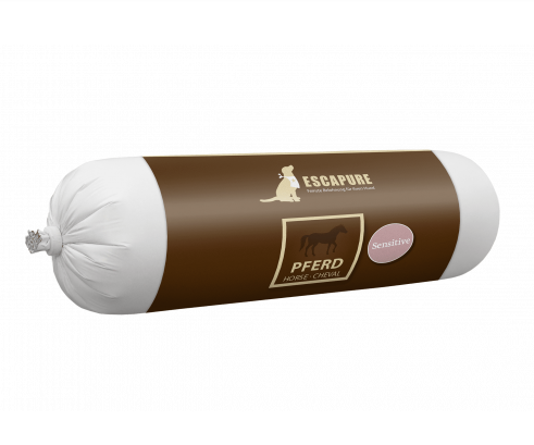 ESCAPURE Hundewurst Pferd - Monoprotein-Nassfutter für Hunde - 90% frisches Pferd