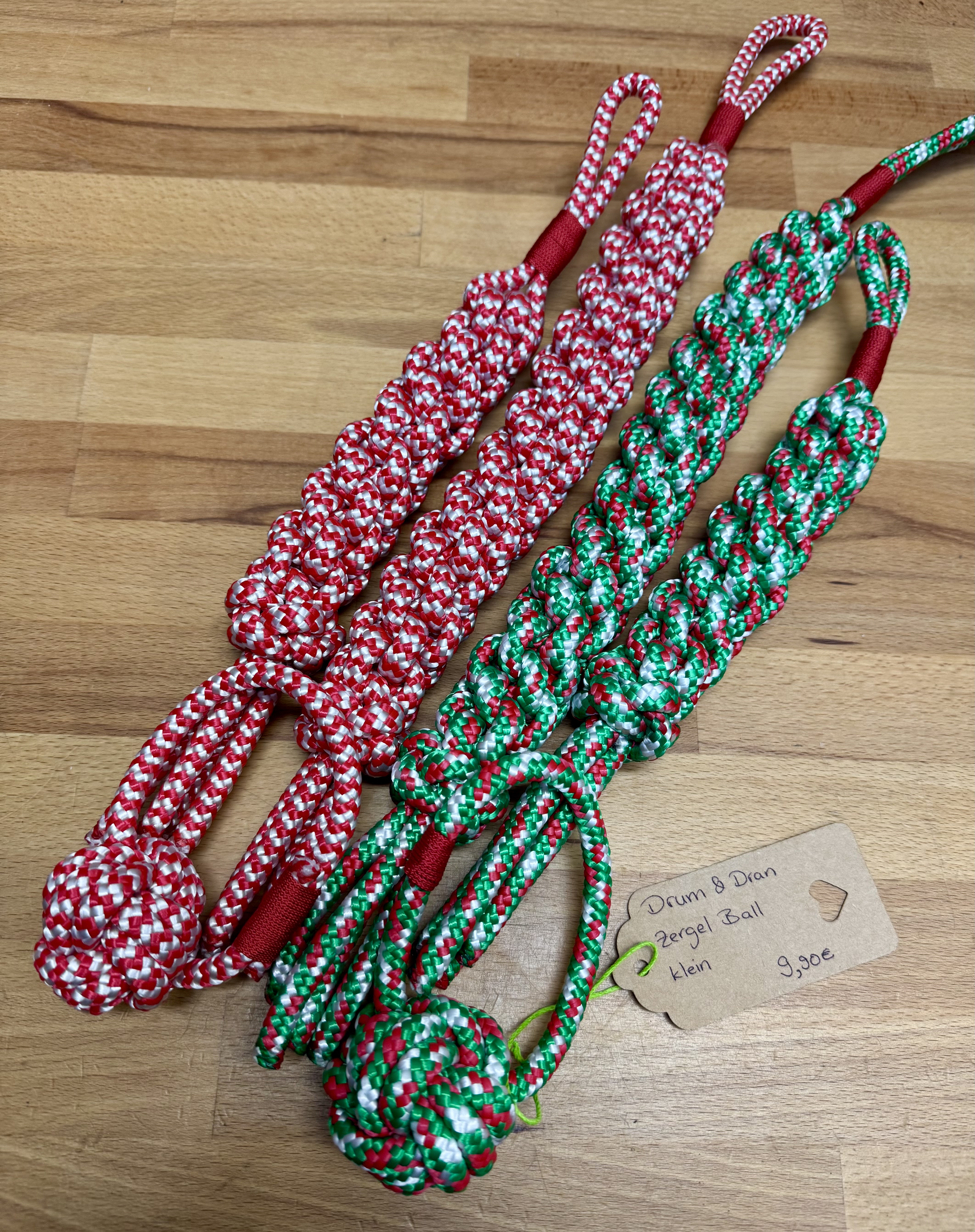 Handgemachter Weihnachts-Zergel für Hunde aus PPM Seil