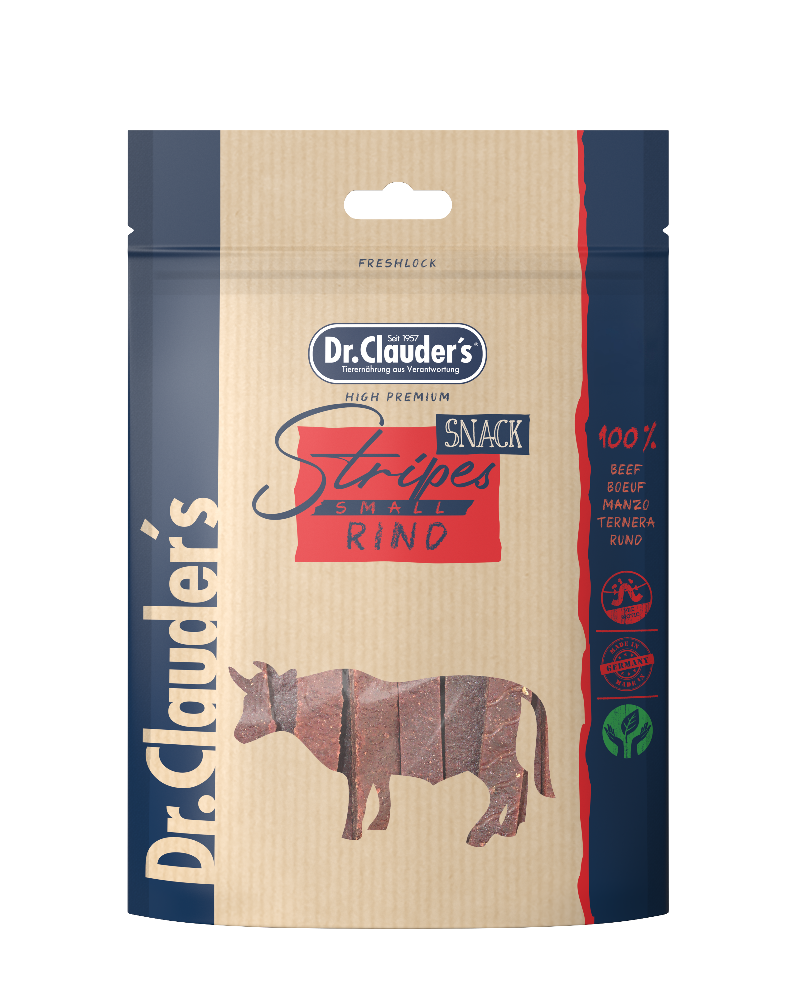 Dr.Clauder´s Stripes Snacks Rind 80g für Hunde und Katzen