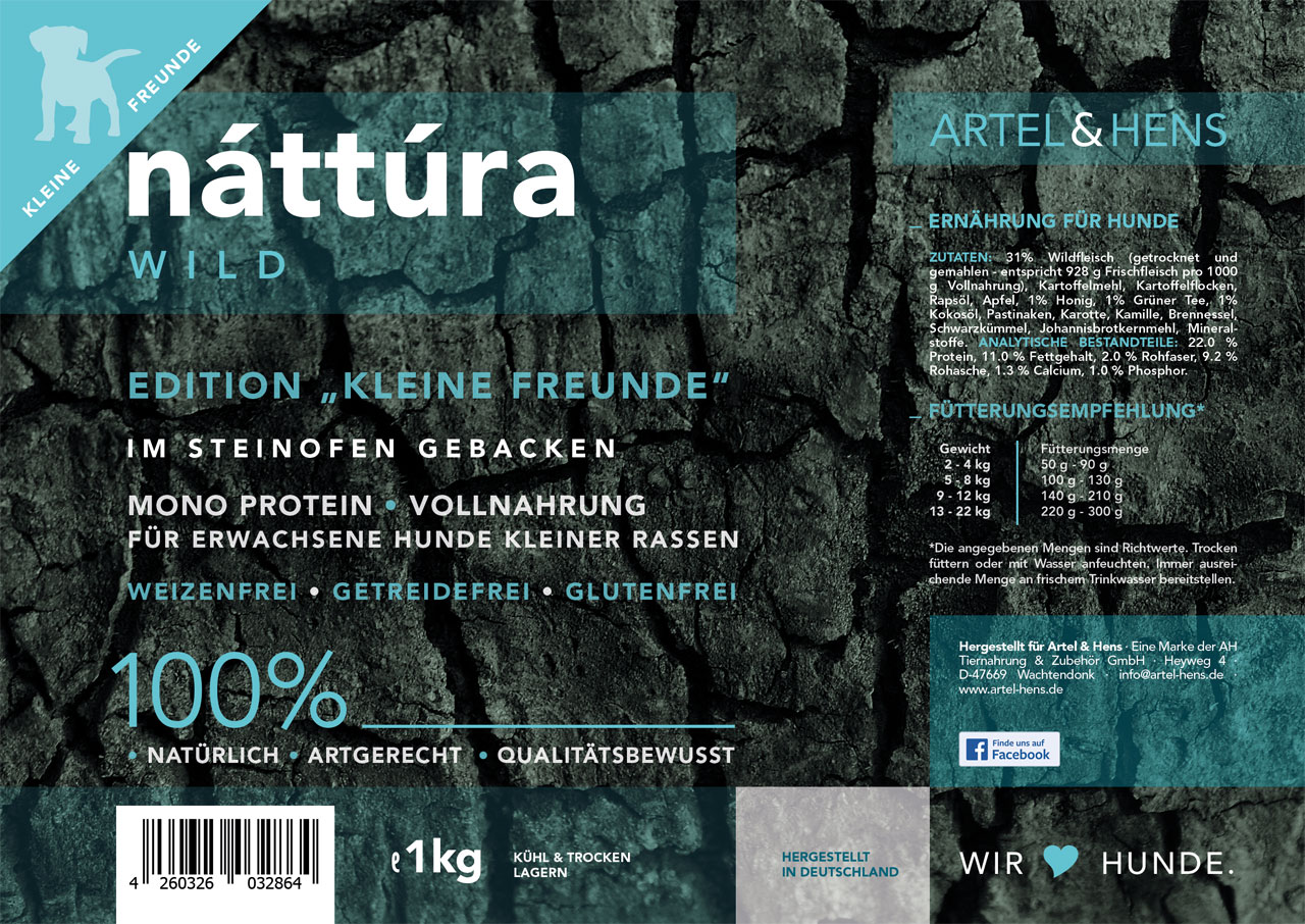 Náttúra - kleine Freunde Wild gebackenes Trockenfutter für Hunde