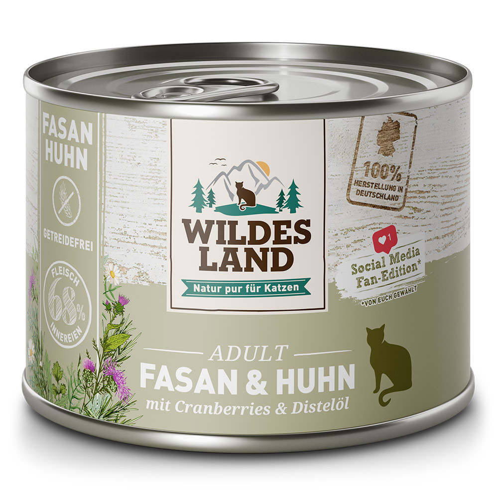 Fasan & Huhn mit Cranberries und Distelöl Nassfutter für Katzen