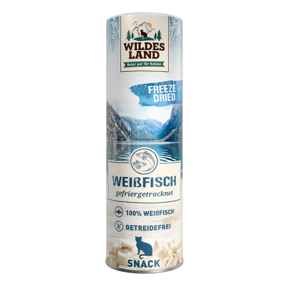 Wildes Land - FREEZE Dried Snack Weißfisch100% frischer Weißfisch - Snack für Katzen