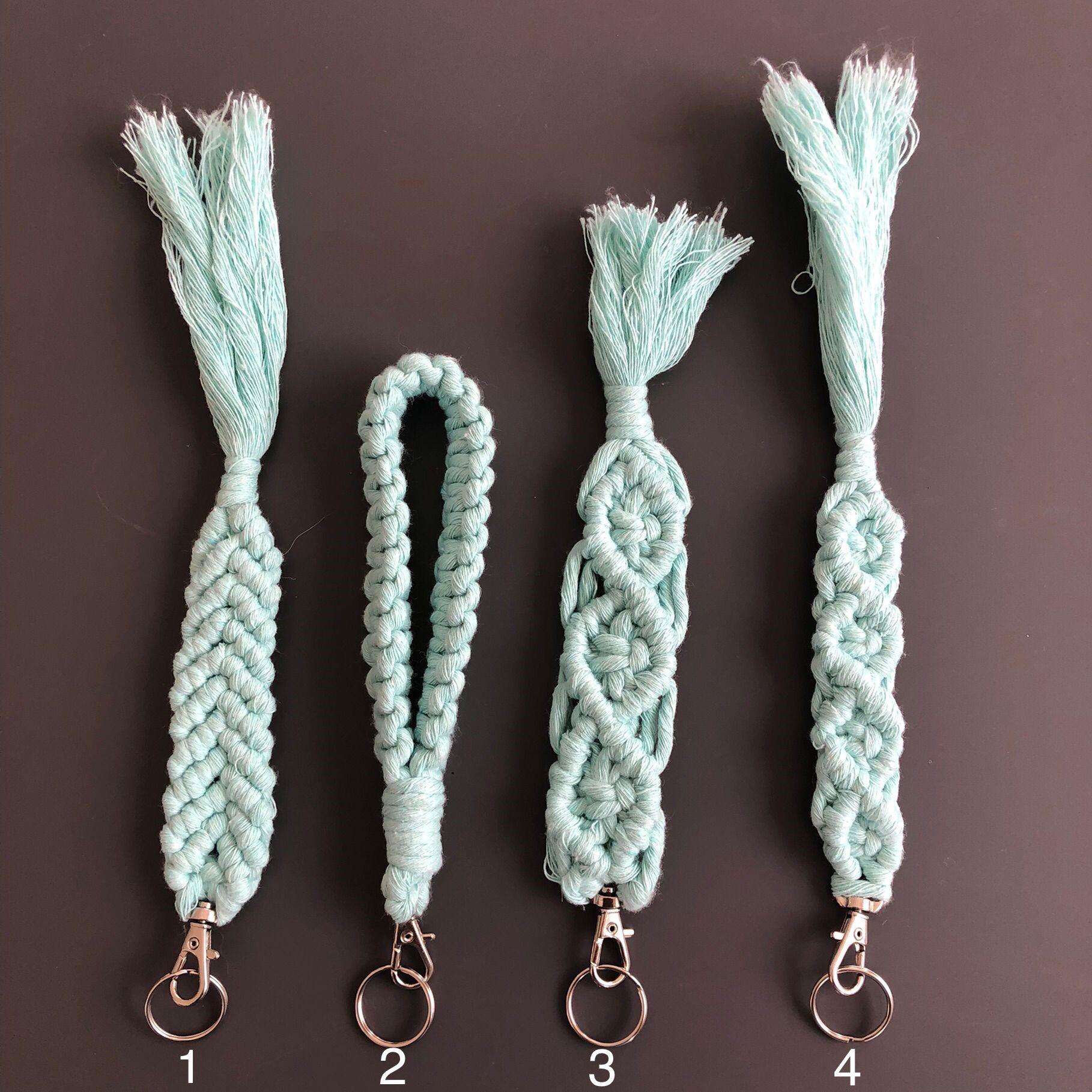 Schlüsselanhänger Makramee Pastel Mint