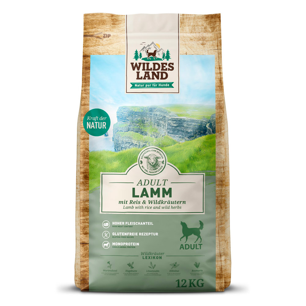 Lamm mit Reis & Wildkräutern Trockenfutter für Hunde