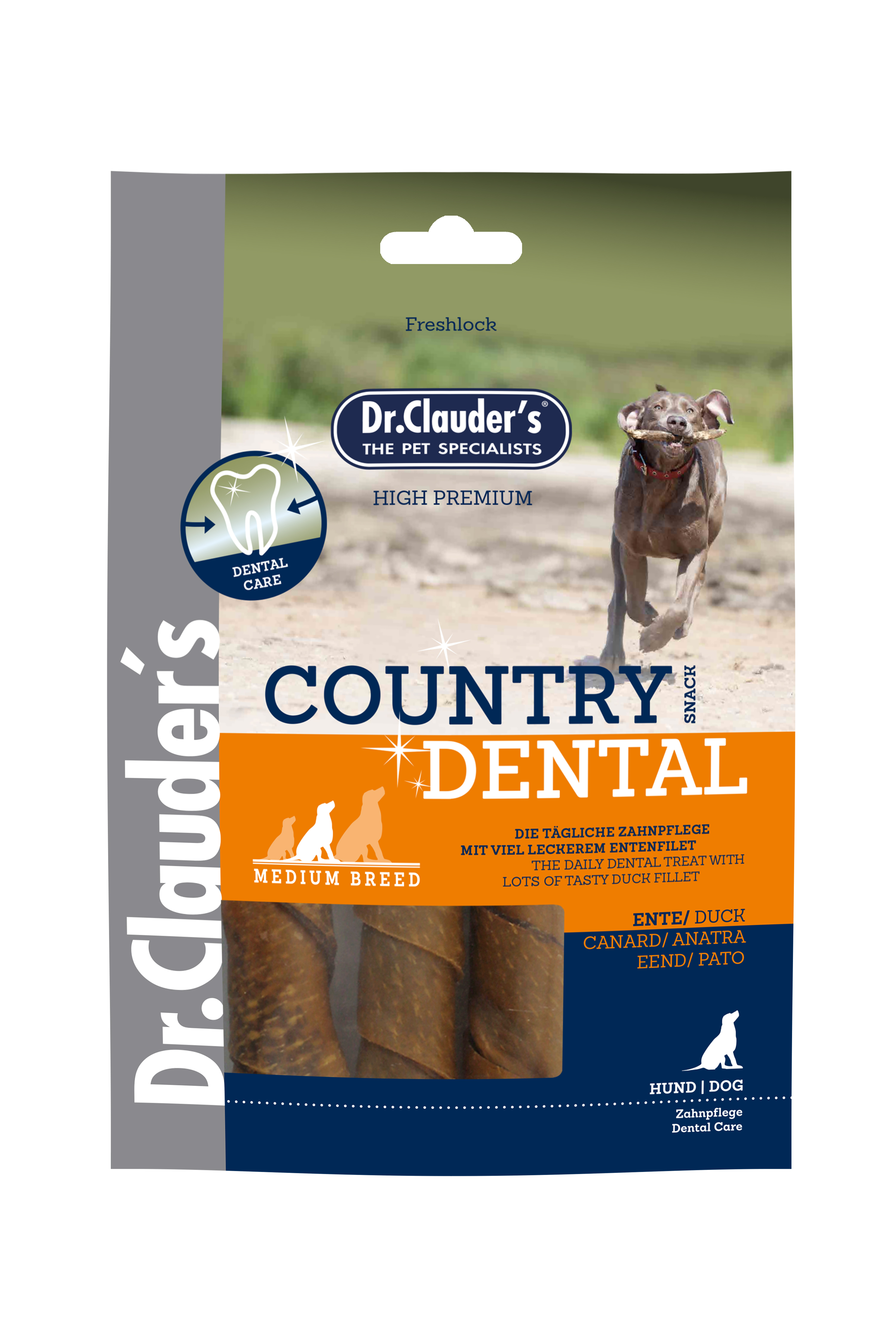 Dr.Clauder`s Snack Country Dental  Ente Breed für Hunde