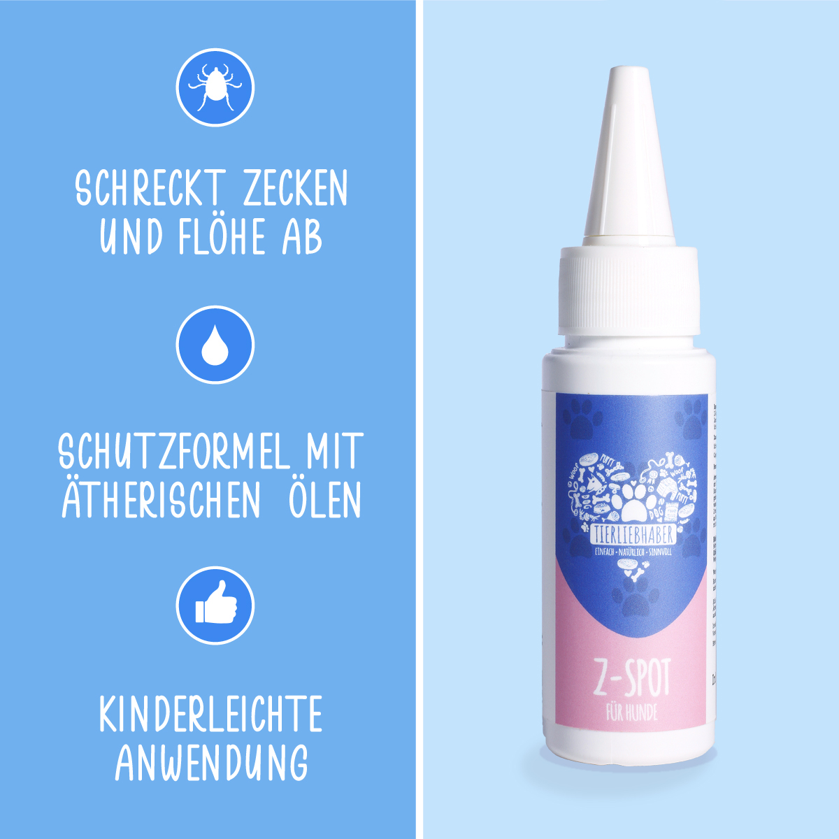 Tierliebhaber - Z-Spot  Zeckenschutz für Hunde 50ml