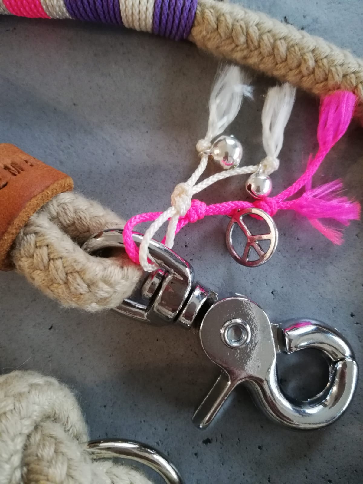 3-farbige Spuncordleine lila für Hunde