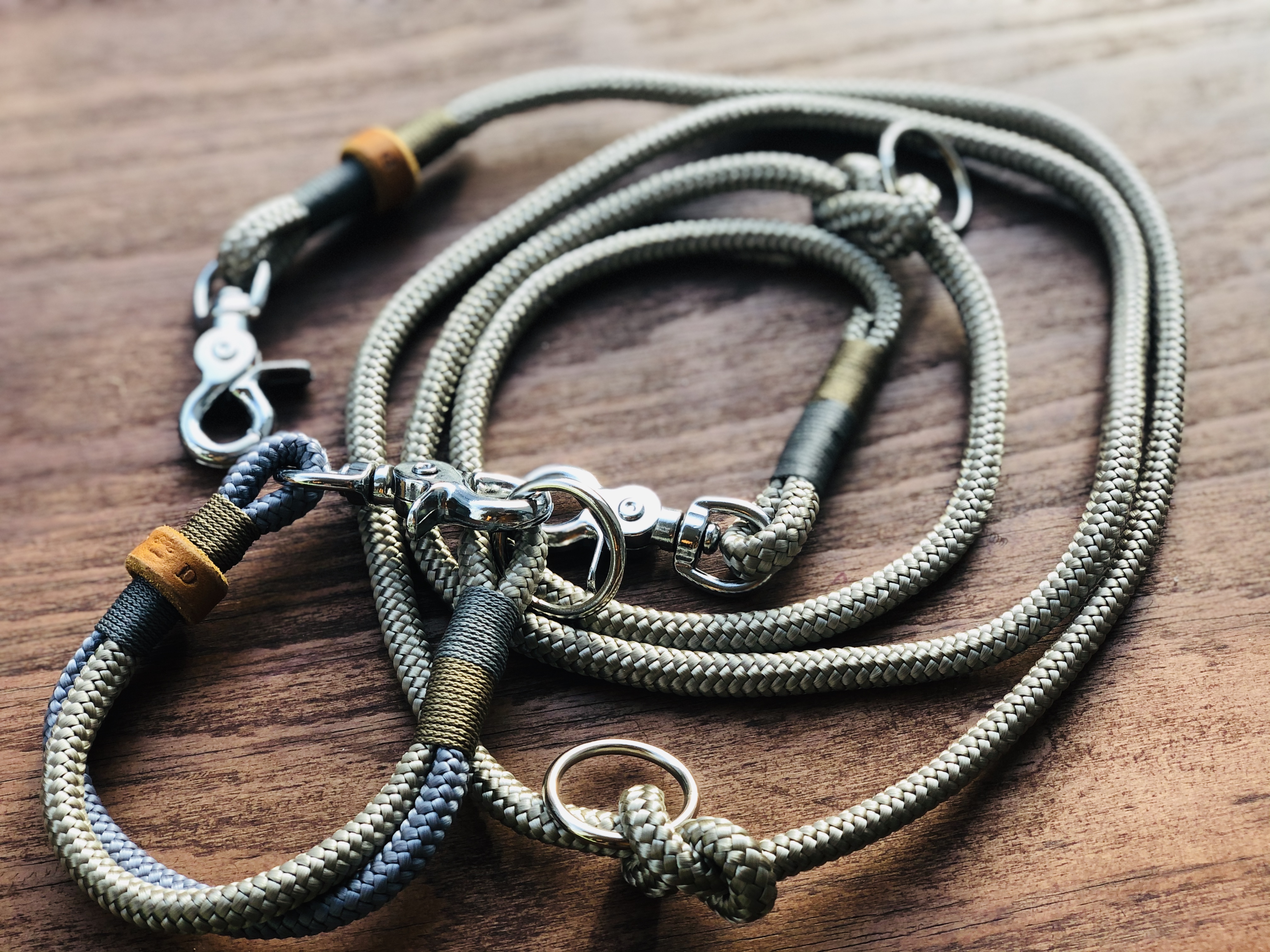 2-farbiges Hunde-Leinenset "ELLIOT" mit passendem Hunde-Halsband