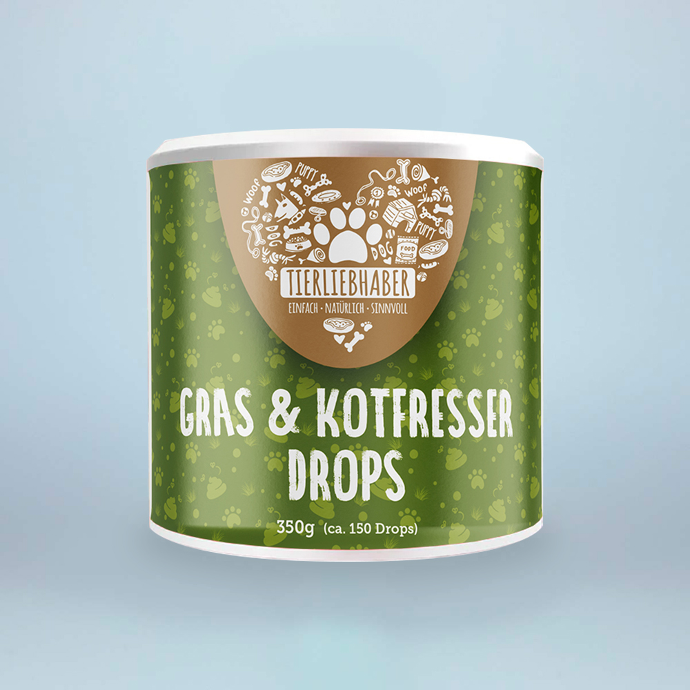 Tierliebhaber - Gras- & Kotfresser Drops für Hunde 350g (150 Stück)