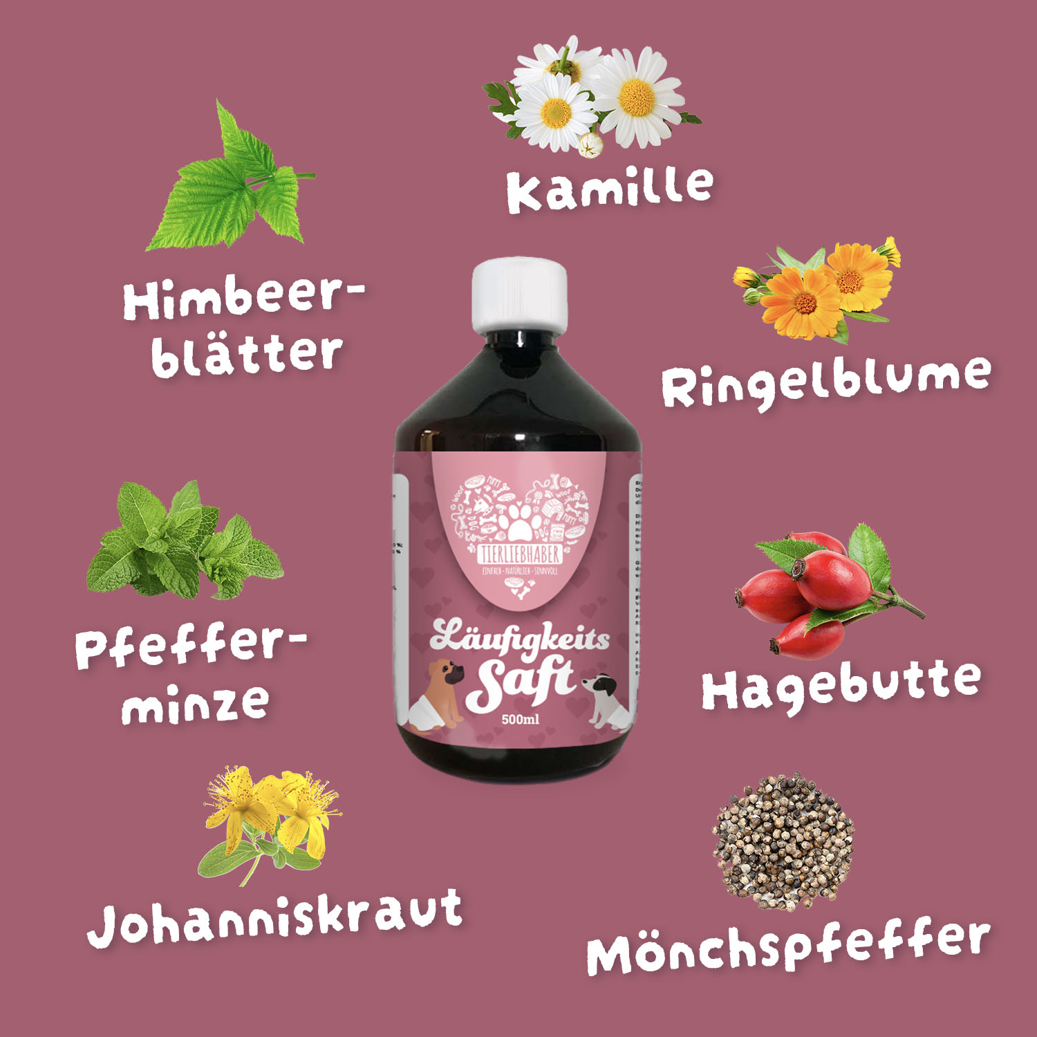 Tierliebhaber Läufigkeitssaft für Hunde 500 ml