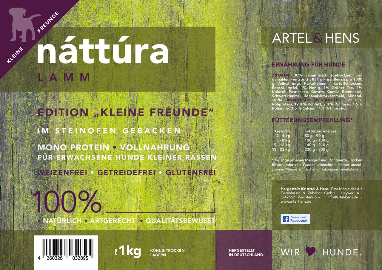 Náttúra - kleine Freunde Lamm gebackenes Trockenfutter für Hunde