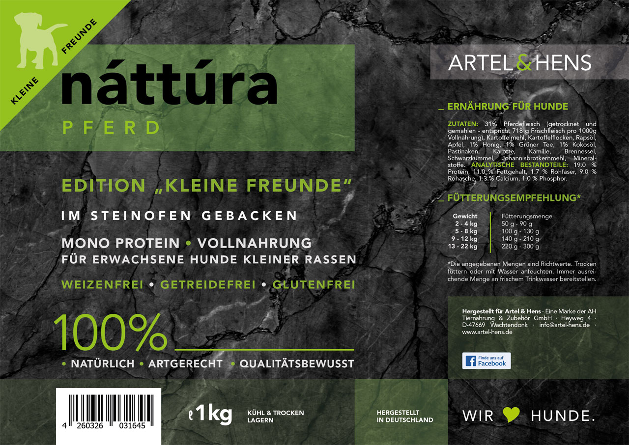 Náttúra - kleine Freunde Pferd gebackenes Trockenfutter für Hunde