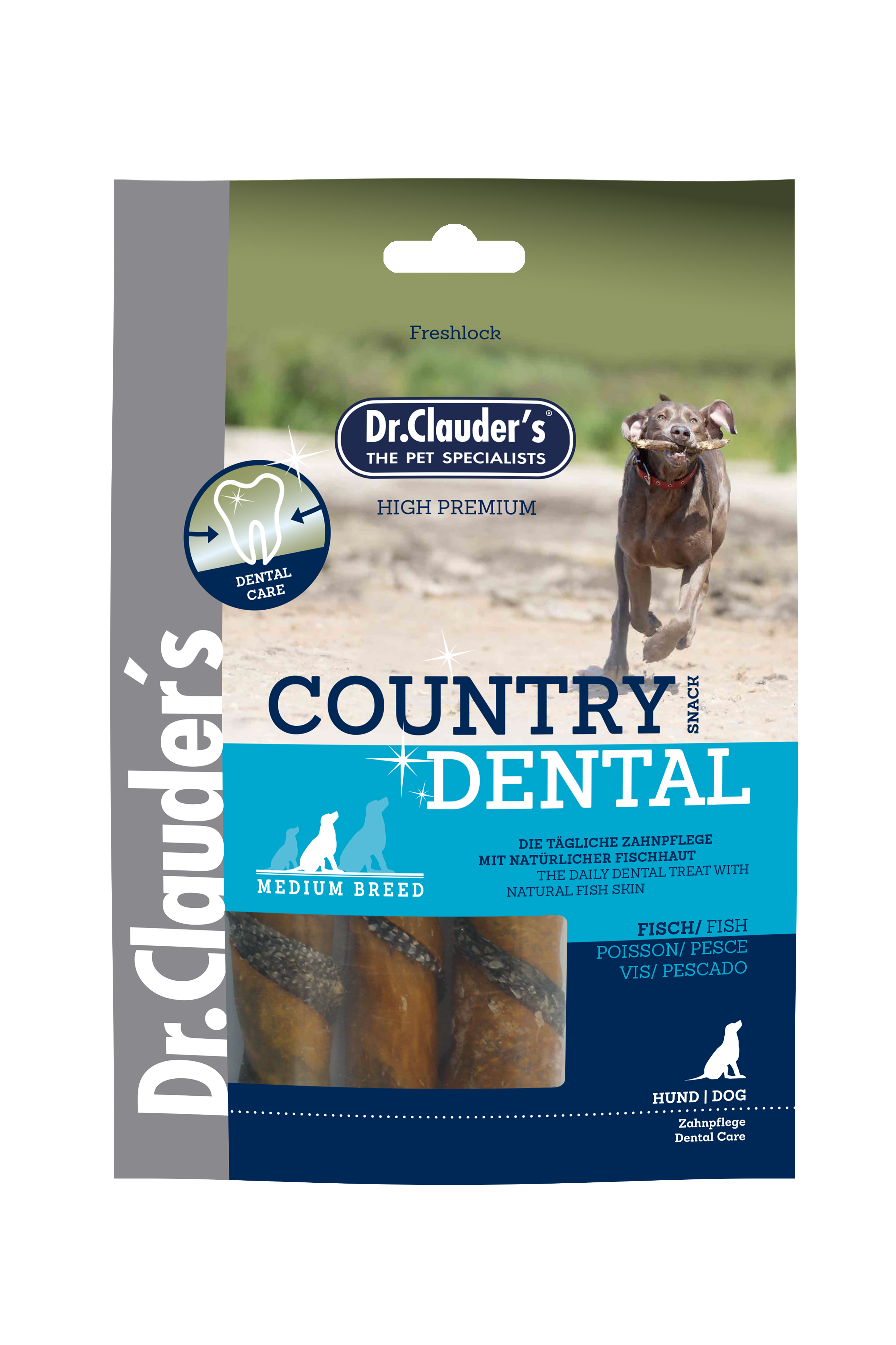 Dr.Clauder`s Snack Country Dental Fisch Breed für Hunde