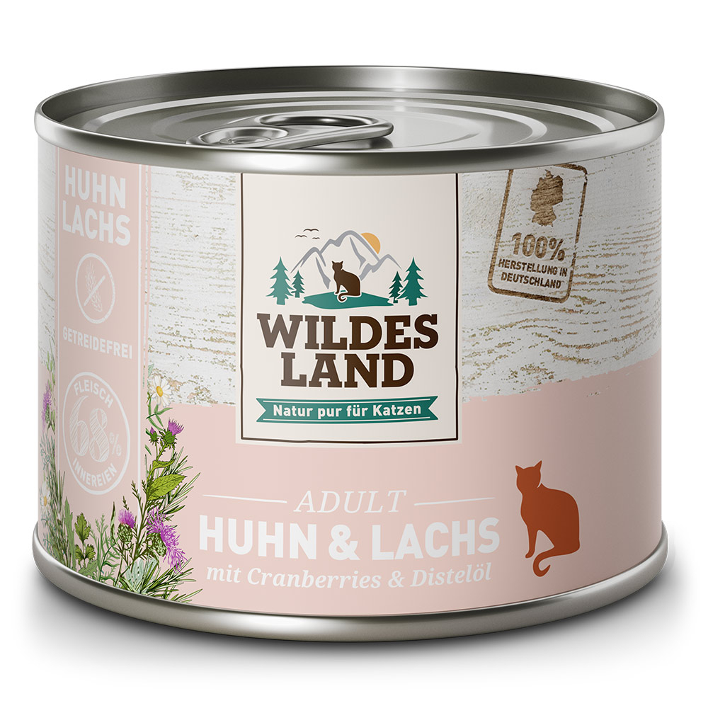 Wildes Land Huhn & Lachs mit Cranberries und Distelöl