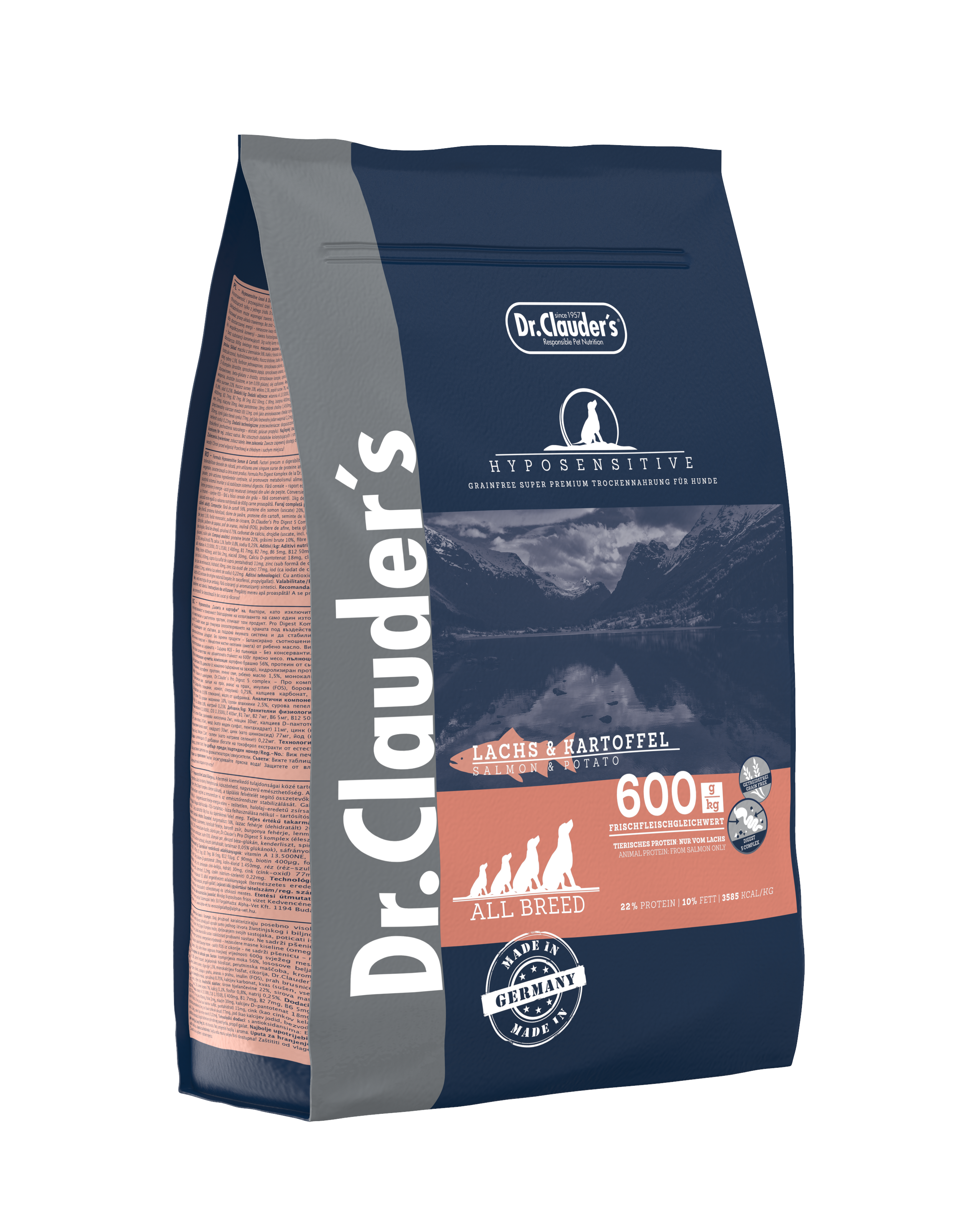 Dr.Clauder`s  Hyposensitive Lachs & Kartoffel Trockenfutter für Hunde