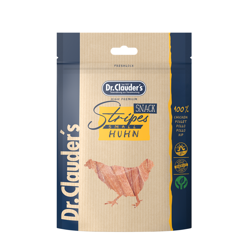 Dr.Clauder`s Stripes Snack Huhn 80g für Hunde und Katzen