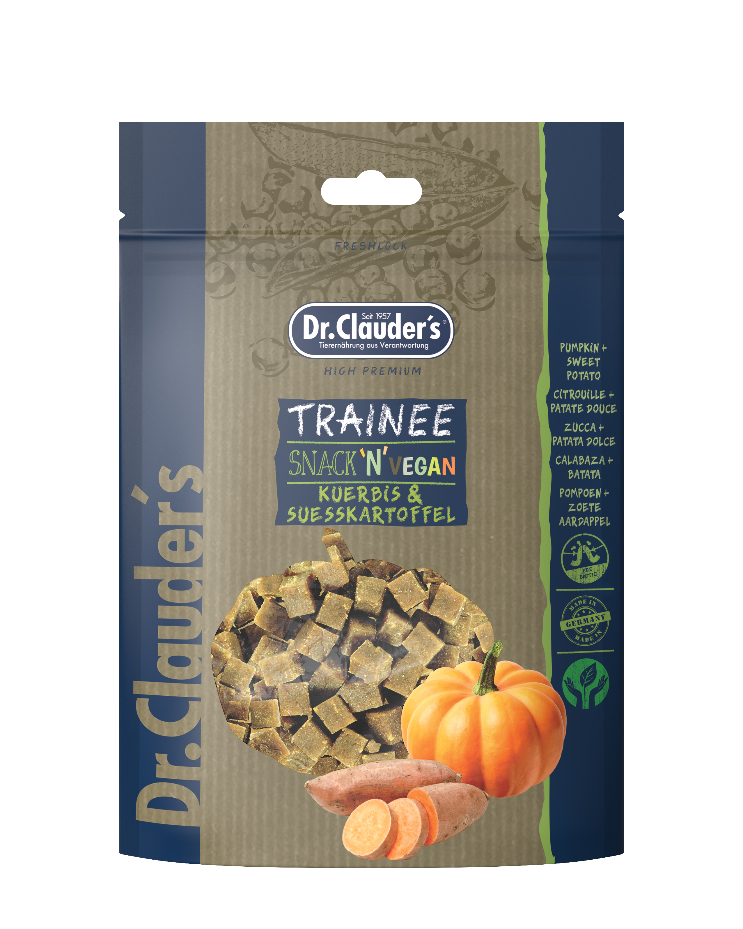 Dr.Clauder`s Trainee Snack Vegan Kürbis & Süßkartoffel für Hunde und Katzen