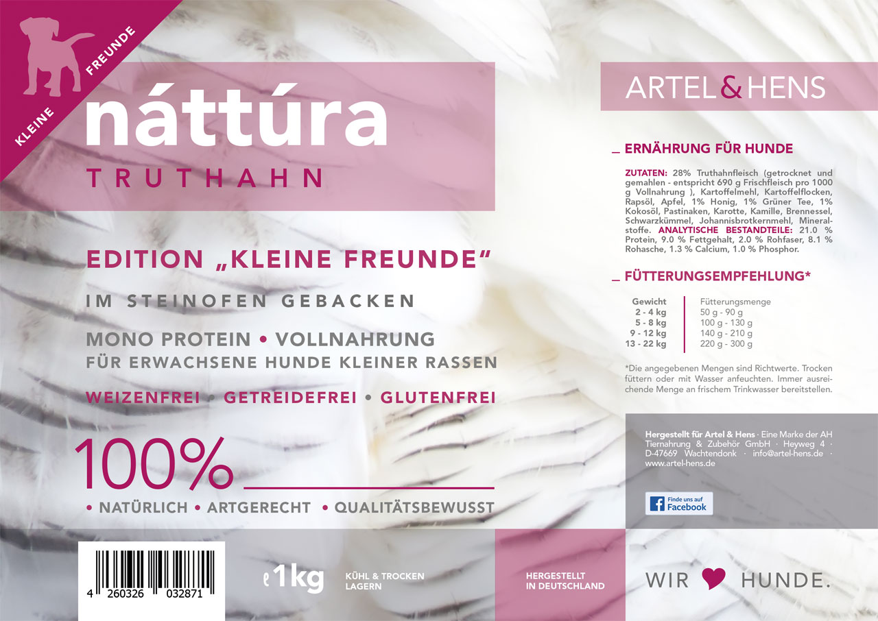 Náttúra - kleine Freunde Truthahn gebackenes Trockenfutter für Hunde