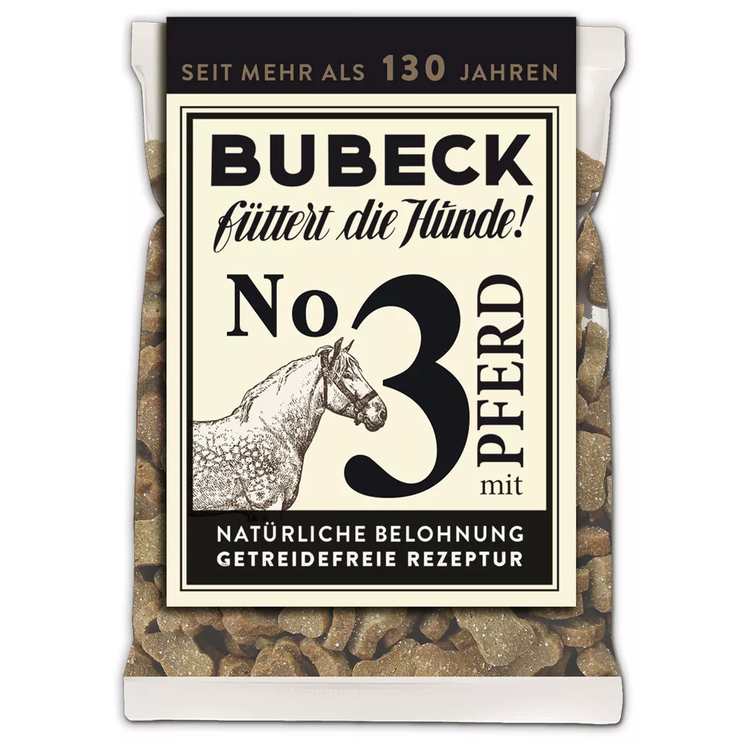 Bubeck No. 3 mit Pferd, getreidefreie Hundebonbons 210g