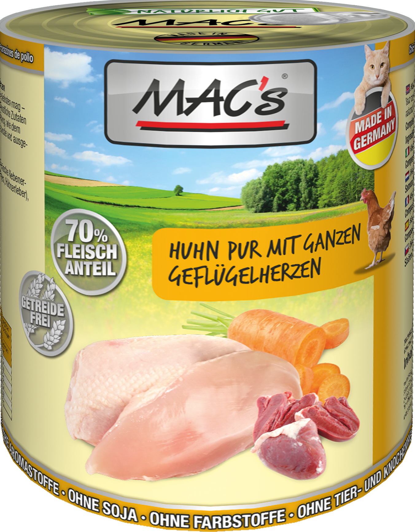 MAC`s Cat Huhn mit ganzen Geflügelherzen 6er Paket