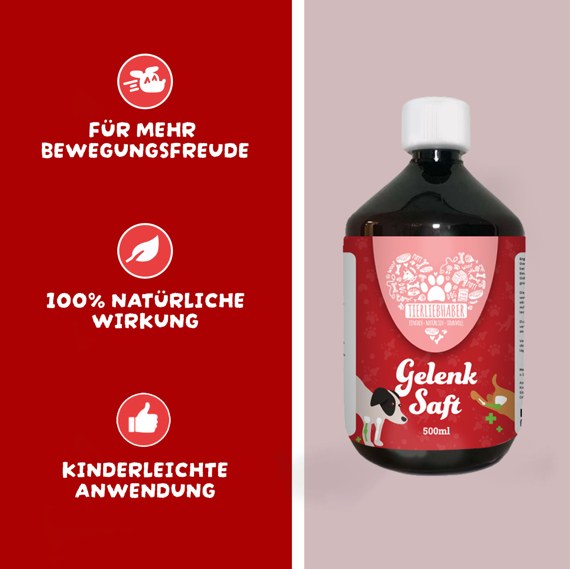 Tierliebhaber -Gelenk Saft für Hunde 500 ml
