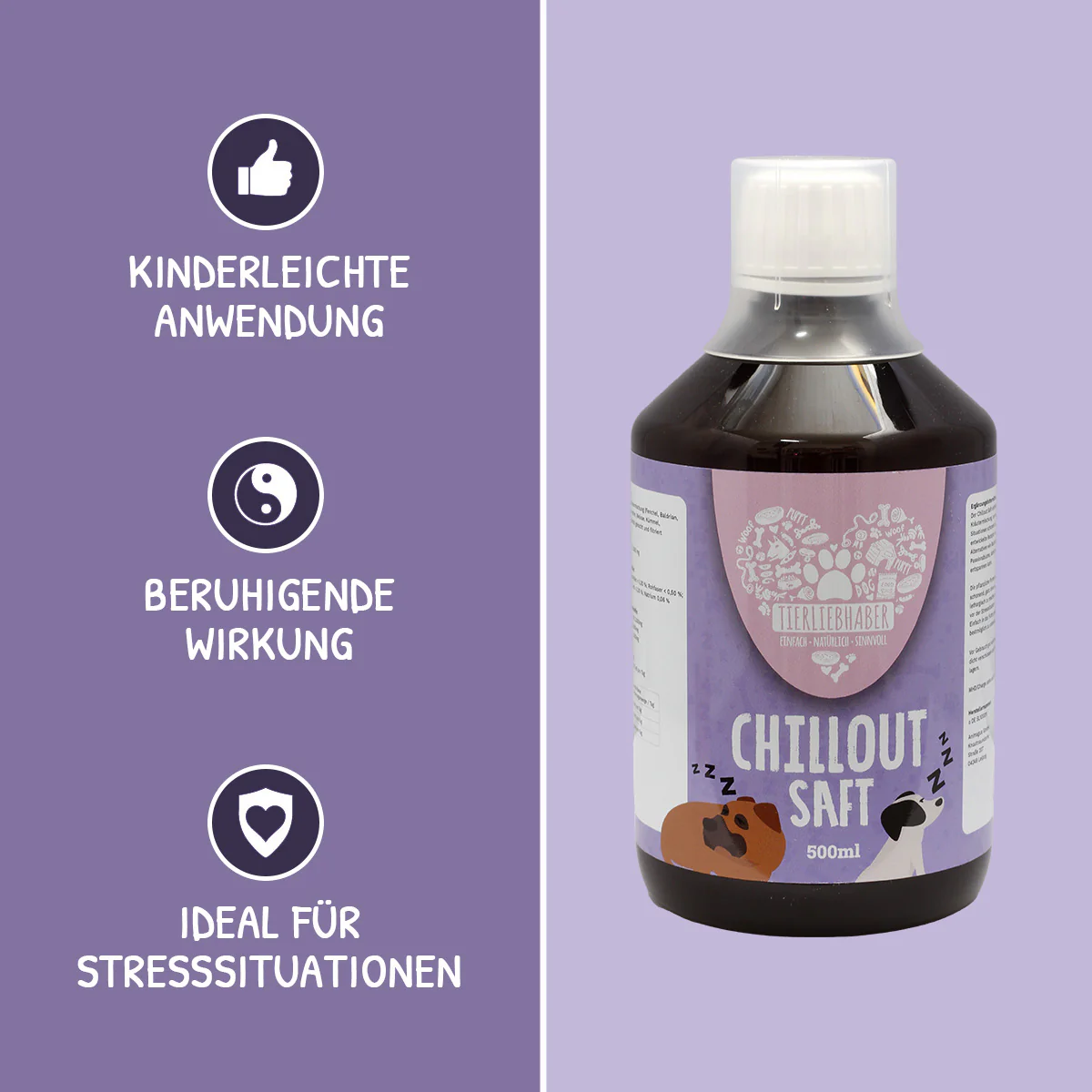 Tierliebhaber - Chillout Saft Beruhigung für Hunde 500 ml