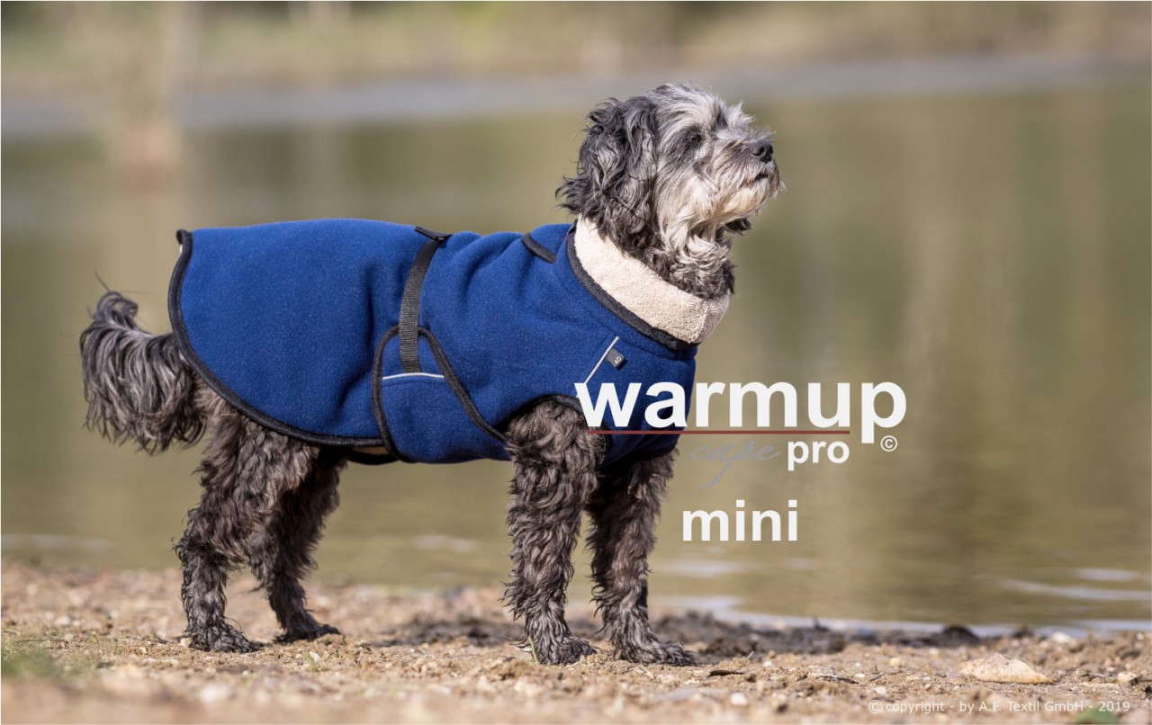 Warmup Cape "PRO-MINI" Hundemantel Auslaufmodell Dark Blue Gr. 40