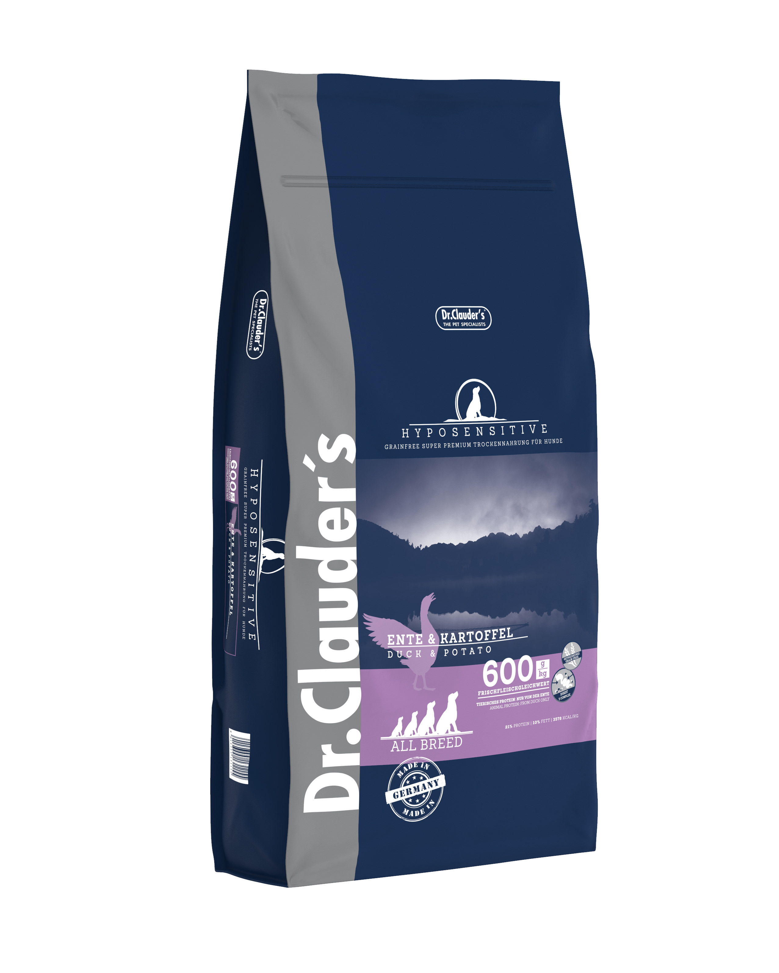 Dr.Clauder`s Hyposensitive Ente & Kartoffel Trockenfutter für Hunde