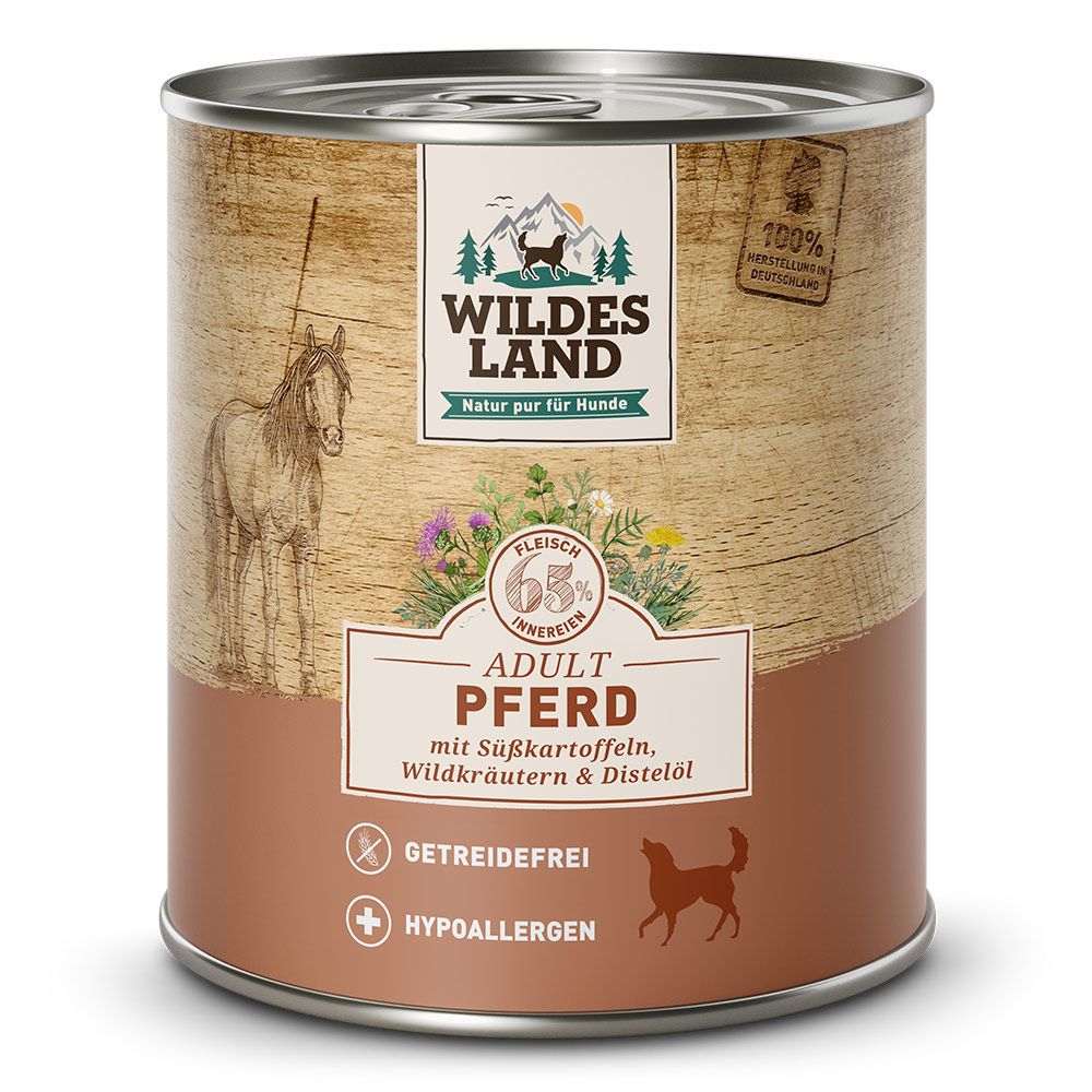 Wildes Land Classic Adult  Pferd Nassfutter für Hunde