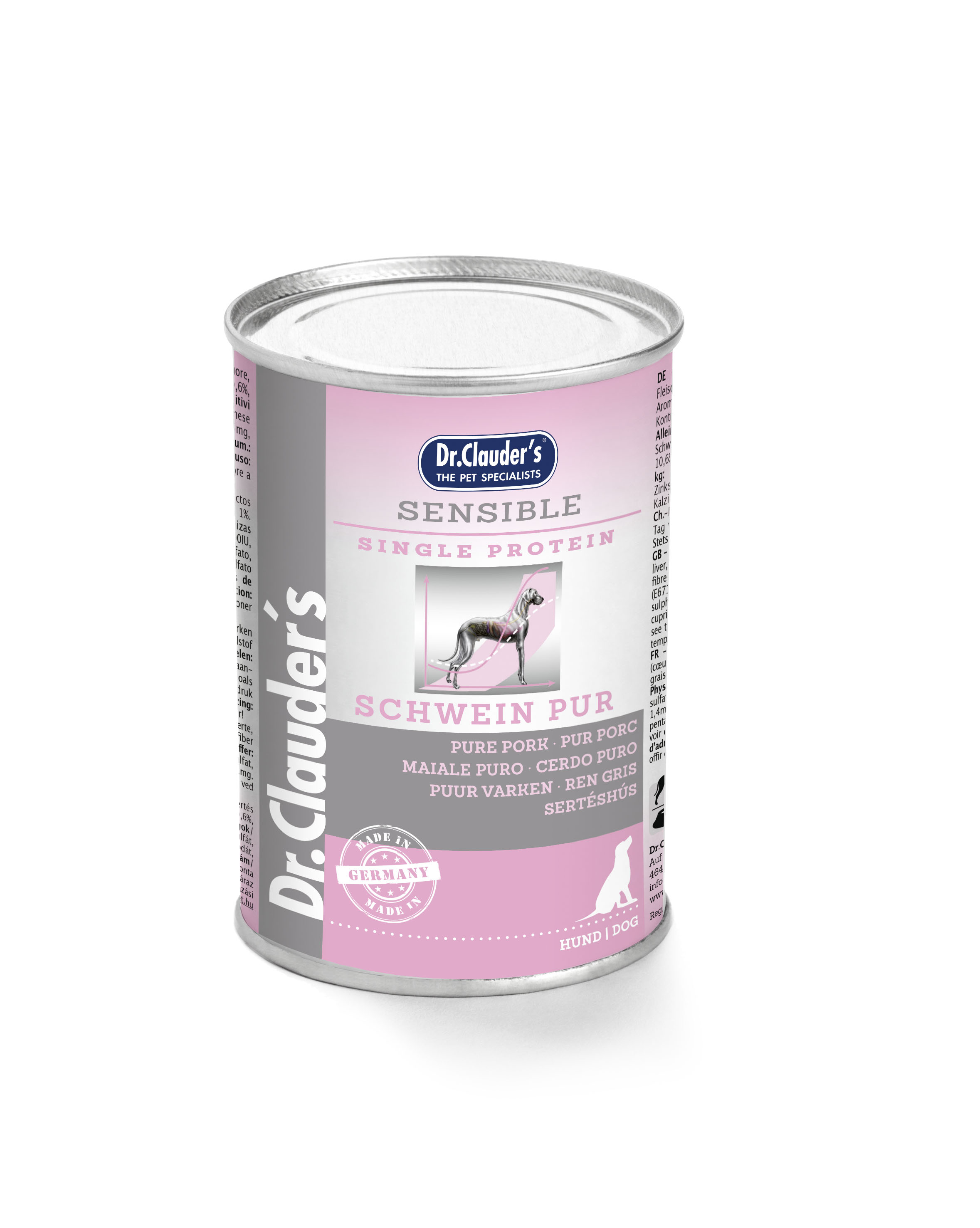 Dr.Clauders Dose Sensible Schwein pur 400g für Hunde