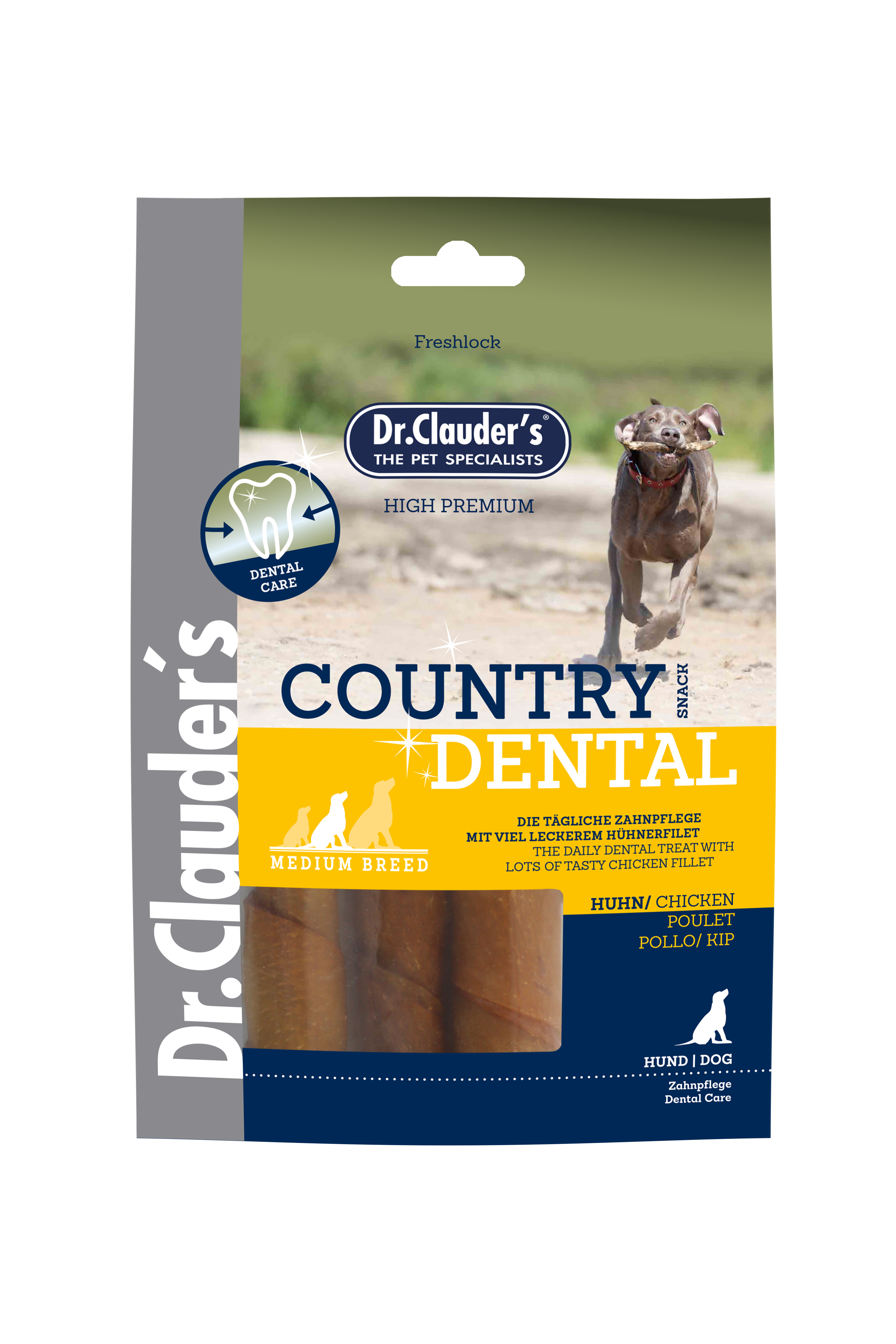 Dr.Clauder`s Snack Country Dental Huhn Breed für Hunde