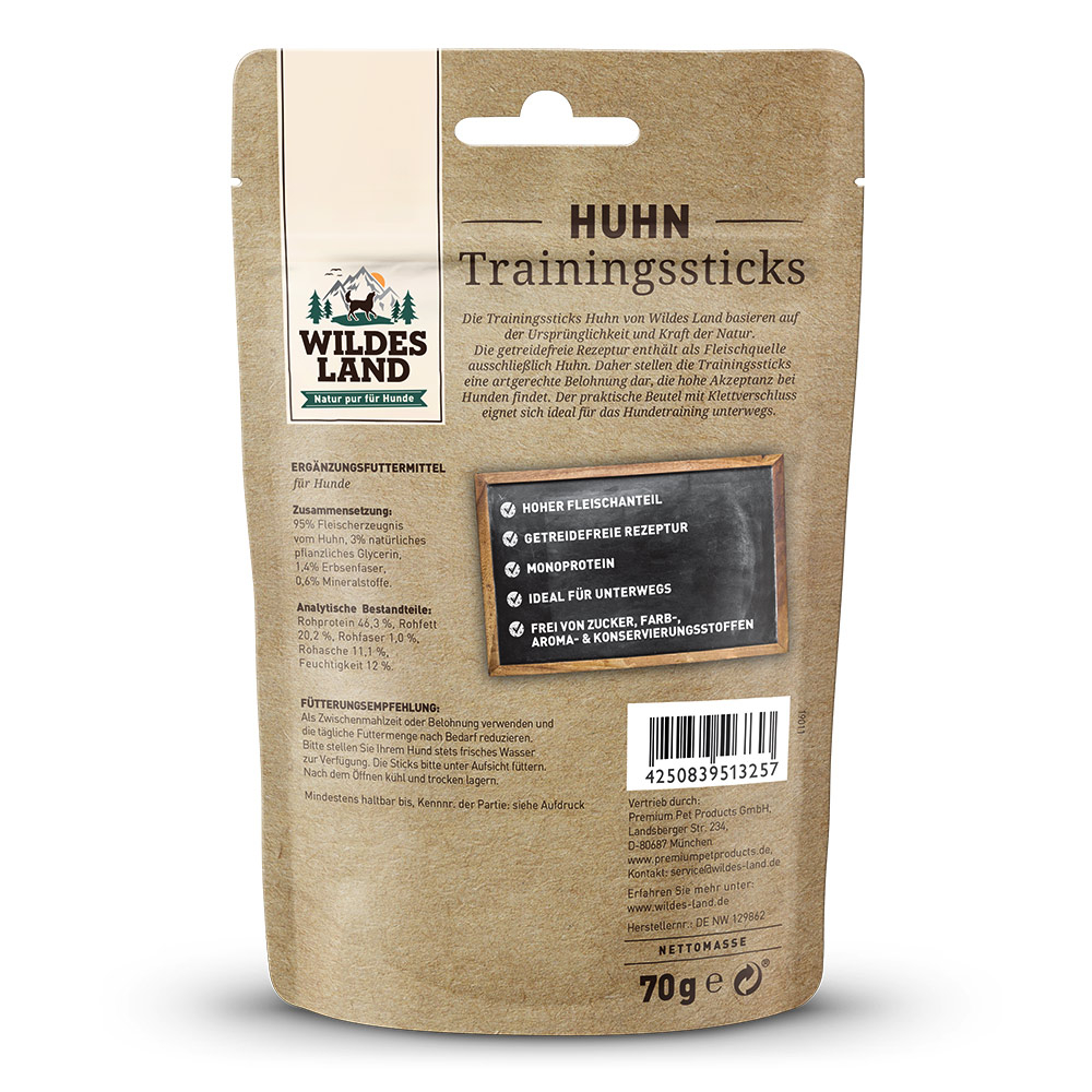Wildes Land - Trainingssticks Huhn Leckerli