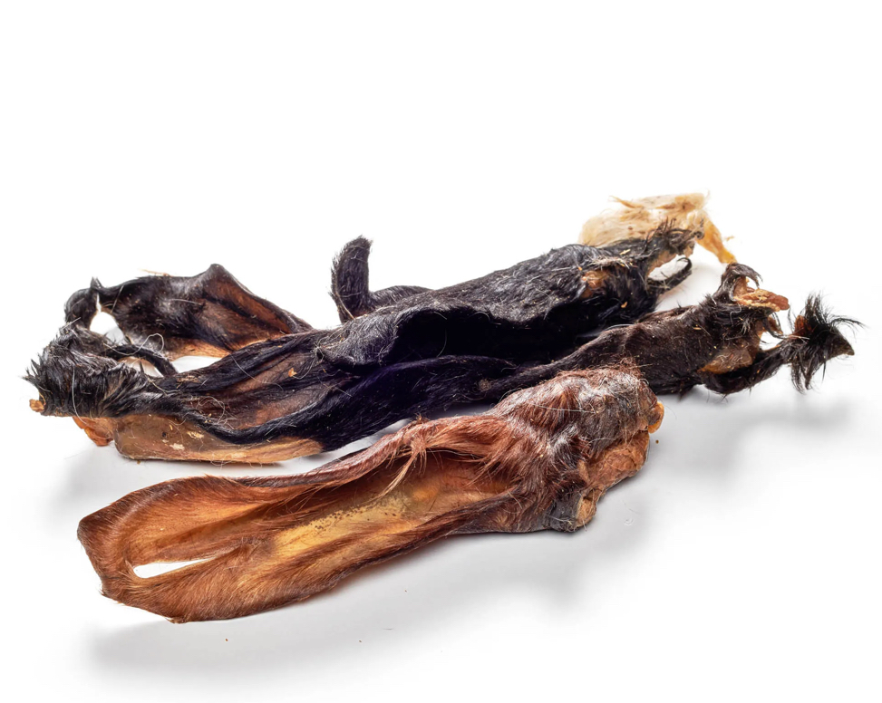 Pferde Ohren mit Fell, 2 Stück Kauartikel für Hunde