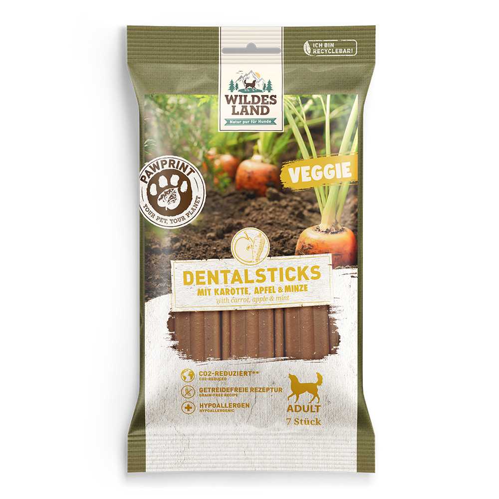 Wildes Land PawPrint Dental Sticks Veggie für Hunde
