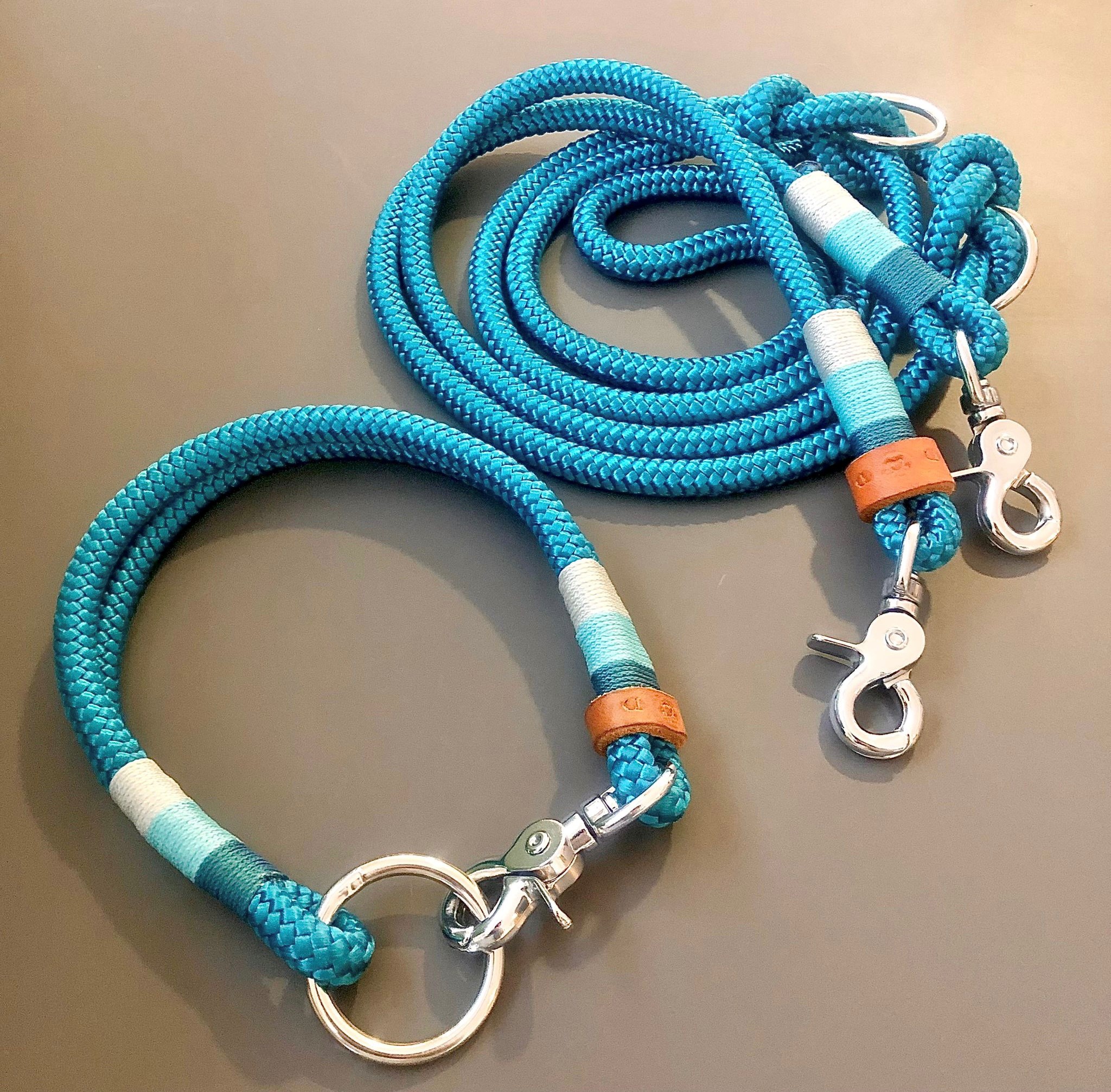 Tau-Leinenset  "ERNIE" mit passendem Halsband für Hunde